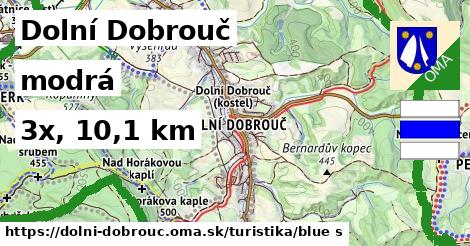 Dolní Dobrouč Turistické trasy modrá 