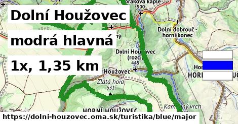 Dolní Houžovec Turistické trasy modrá hlavná