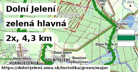 Dolní Jelení Turistické trasy zelená hlavná