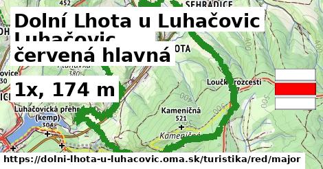 Dolní Lhota u Luhačovic Turistické trasy červená hlavná