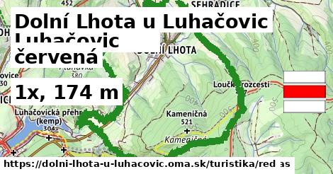 Dolní Lhota u Luhačovic Turistické trasy červená 