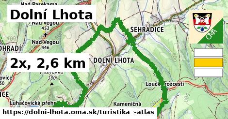 Dolní Lhota Turistické trasy  