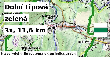 Dolní Lipová Turistické trasy zelená 