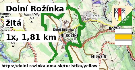 Dolní Rožínka Turistické trasy žltá 