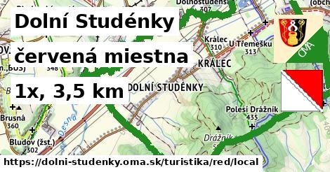 Dolní Studénky Turistické trasy červená miestna