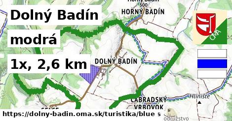 Dolný Badín Turistické trasy modrá 