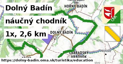 Dolný Badín Turistické trasy náučný chodník 