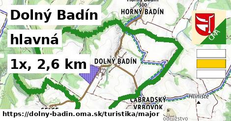 Dolný Badín Turistické trasy hlavná 