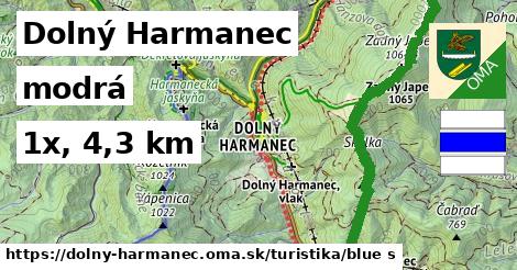 Dolný Harmanec Turistické trasy modrá 