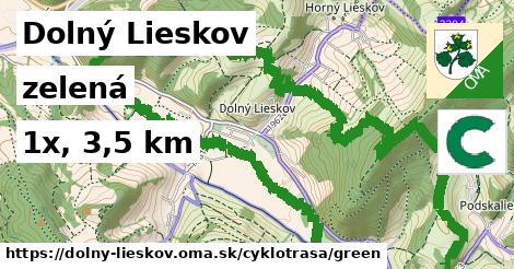 Dolný Lieskov Cyklotrasy zelená 