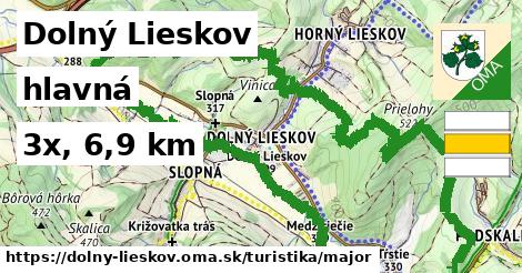 Dolný Lieskov Turistické trasy hlavná 