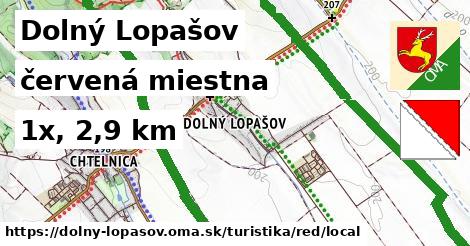 Dolný Lopašov Turistické trasy červená miestna