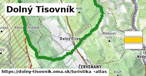 Dolný Tisovník Turistické trasy  