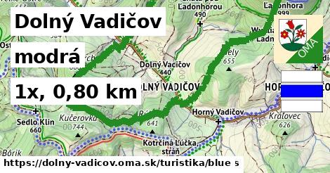Dolný Vadičov Turistické trasy modrá 