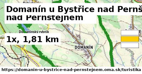 Domanín u Bystřice nad Pernštejnem Turistické trasy  