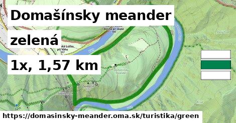 Domašínsky meander Turistické trasy zelená 