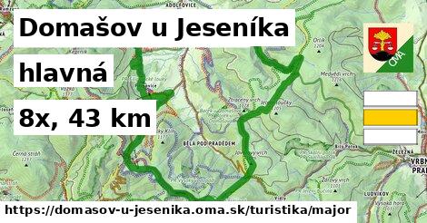 Domašov u Jeseníka Turistické trasy hlavná 