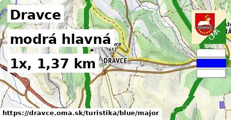 Dravce Turistické trasy modrá hlavná