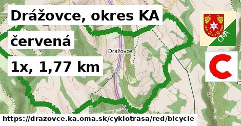 Drážovce, okres KA Cyklotrasy červená bicycle