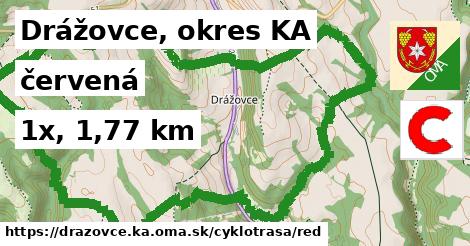 Drážovce, okres KA Cyklotrasy červená 