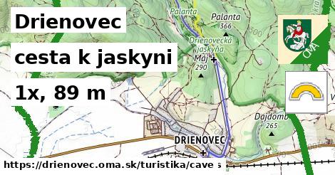 Drienovec Turistické trasy cesta k jaskyni 