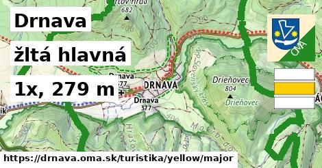 Drnava Turistické trasy žltá hlavná