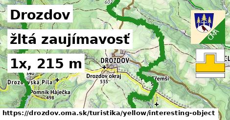 Drozdov Turistické trasy žltá zaujímavosť