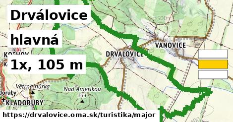 Drválovice Turistické trasy hlavná 