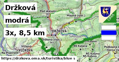 Držková Turistické trasy modrá 