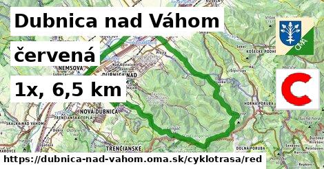 Dubnica nad Váhom Cyklotrasy červená 