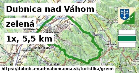 Dubnica nad Váhom Turistické trasy zelená 