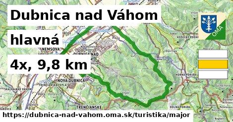 Dubnica nad Váhom Turistické trasy hlavná 