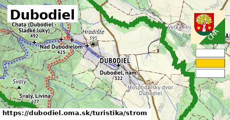 Dubodiel Turistické trasy strom 