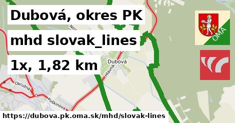Dubová, okres PK Doprava slovak-lines 