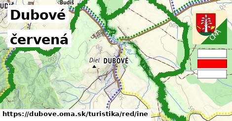 Dubové Turistické trasy červená iná