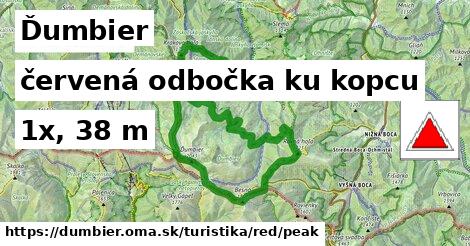 Ďumbier Turistické trasy červená odbočka ku kopcu