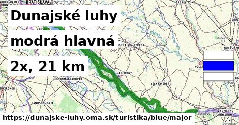 Dunajské luhy Turistické trasy modrá hlavná