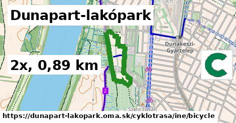 Dunapart-lakópark Cyklotrasy iná bicycle