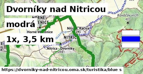 Dvorníky nad Nitricou Turistické trasy modrá 