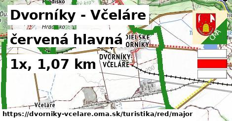 Dvorníky - Včeláre Turistické trasy červená hlavná