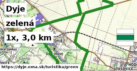 Dyje Turistické trasy zelená 