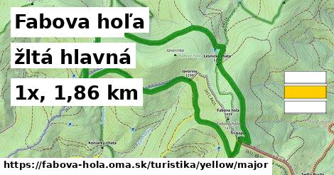 Fabova hoľa Turistické trasy žltá hlavná