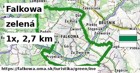 Falkowa Turistické trasy zelená iná