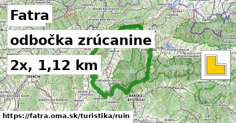 Fatra Turistické trasy odbočka zrúcanine 