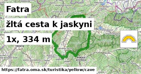 Fatra Turistické trasy žltá cesta k jaskyni