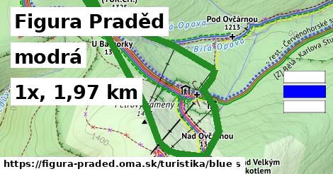 Figura Praděd Turistické trasy modrá 