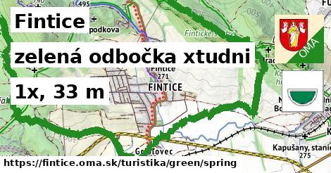 Fintice Turistické trasy zelená odbočka xtudni