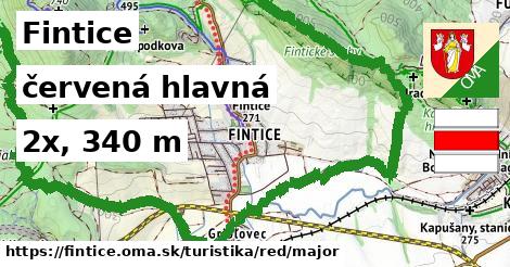 Fintice Turistické trasy červená hlavná