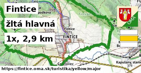 Fintice Turistické trasy žltá hlavná