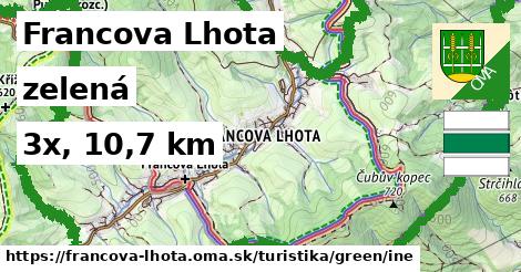 Francova Lhota Turistické trasy zelená iná